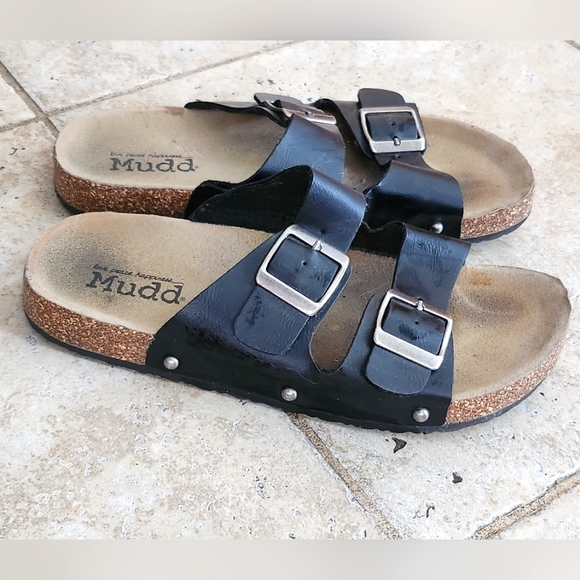 Black Mudd leather slip-on shoes - Picture 1 of 4